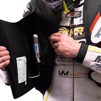 Helite Racing Airbag Safety Vest Unisex Black/White - Euromoto