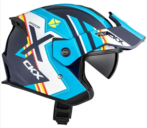 CKX Razor-X Open-Face Helmet with Peak - Tropic Graphic - Euromoto