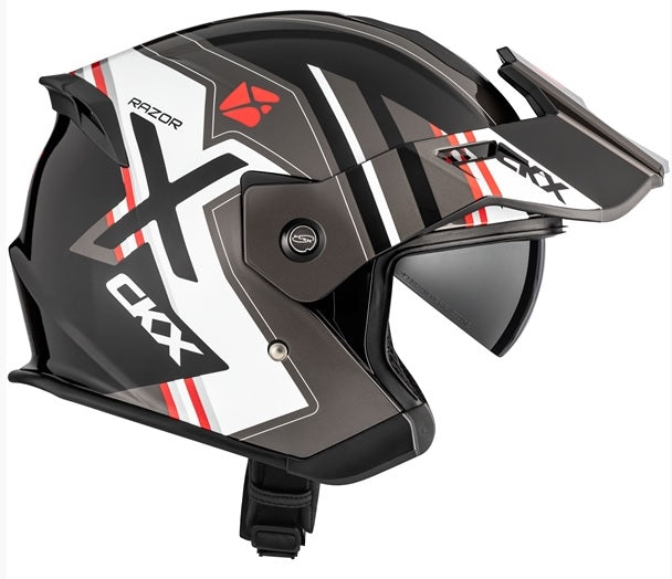 CKX Razor-X Open-Face Helmet with Peak - Tropic Graphic - Euromoto