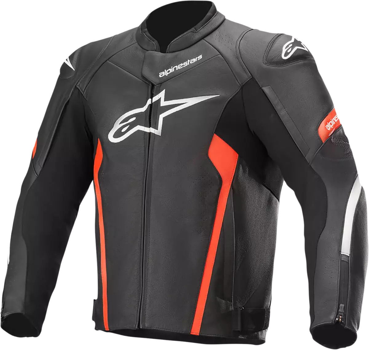 Alpinestars Faster V2 Leather Jacket - Black/White/Red Size 48