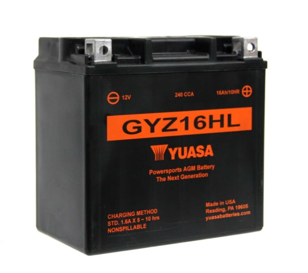 Yuasa Battery Maintenance Free AGM Factory Activated GYZ16HL Part# YUAM716GHL - Euromoto
