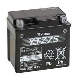 Yuasa Battery Maintenance Free AGM Factory Activated YTZ7S Part# YUAM727ZS - Euromoto