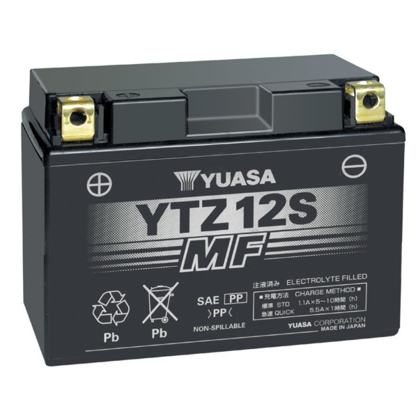 Yuasa Battery Maintenance Free AGM Factory Activated YTZ12S Part# YUAM7212A - Euromoto