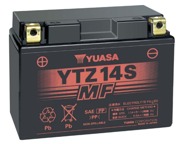 Yuasa Battery Maintenance Free AGM Factory Activated YTZ14S Part# YUAM72Z14 - Euromoto