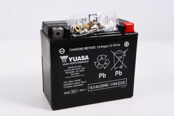 Yuasa Battery Maintenance Free AGM Factory Activated YTX20HL-F/A Part# YUAM720BH - Euromoto