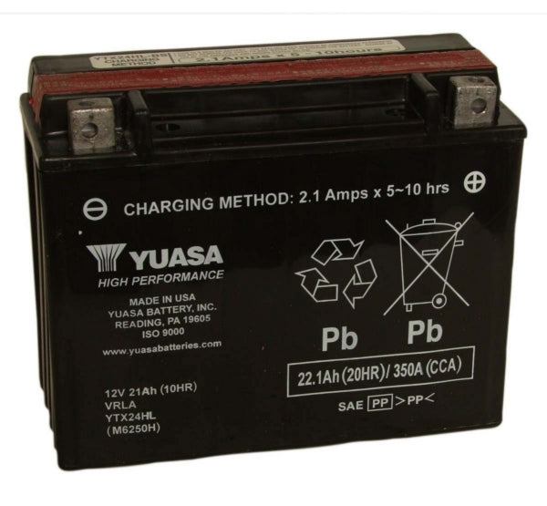 Yuasa Battery Maintenance Free AGM Factory Activated YTX24HL Part# YUAM7250H - Euromoto