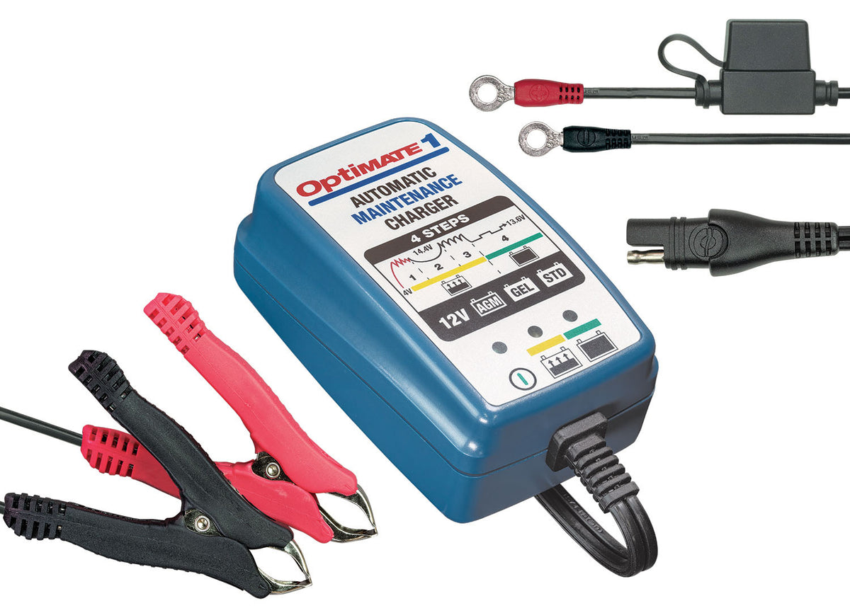 Tecmate Optimate 1 Motorcycle Battery Charger (TM-401A) - snowmobile atv motorcycle marine Canada USA