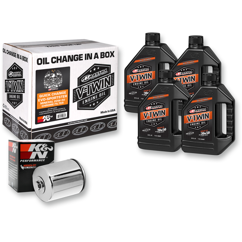 Maxima Racing Oils V-TWIN KIT MINERAL CHROME FILTER EVO/XL - Euromoto