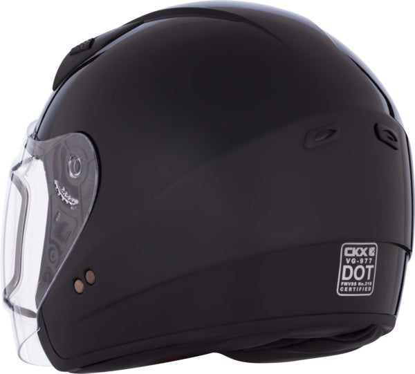 CKX VG977 Winter Double Lens Open-Face Helmet - Solid Black - Euromoto