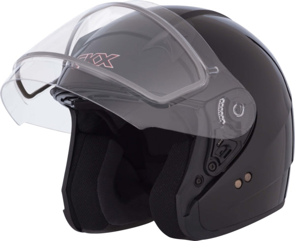 CKX VG977 Winter Double Lens Open-Face Helmet - Solid Black - Euromoto