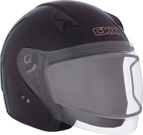CKX VG977 Winter Double Lens Open-Face Helmet - Solid Black - Euromoto