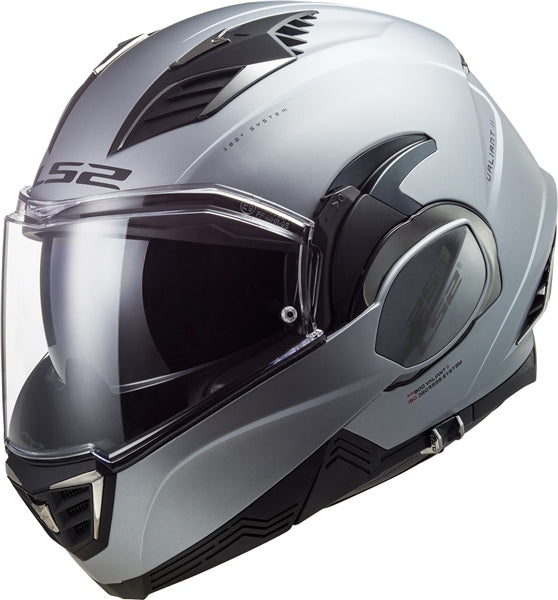 LS2 Valiant II Modular Motorcycle Helmet - Solid Special Matte Silver - Euromoto