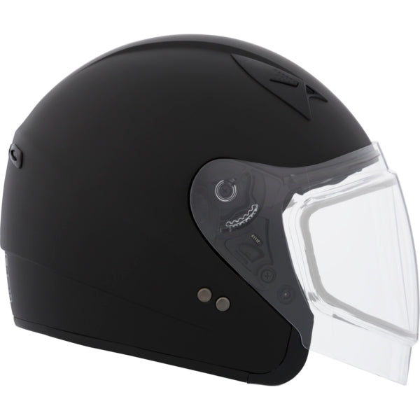 CKX VG977 Winter Double Lens Open-Face Helmet - Solid Black - Euromoto