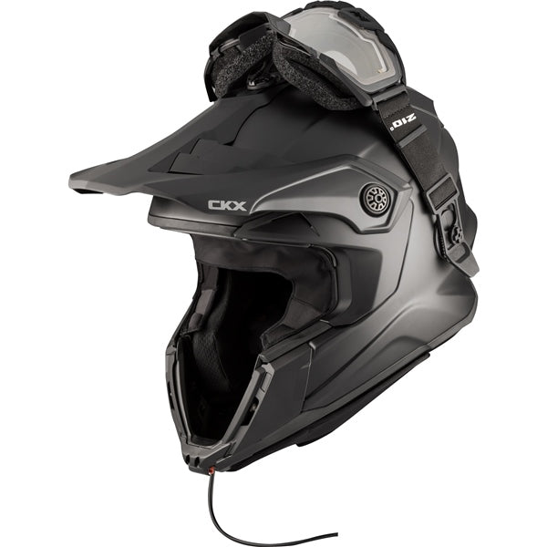 CKX Titan Electric Original Backcountry Winter Helmet with Goggles 210 - Matte Black - Euromoto