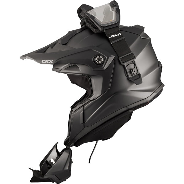 CKX Titan Electric Original Backcountry Winter Helmet with Goggles 210 - Matte Black - Euromoto