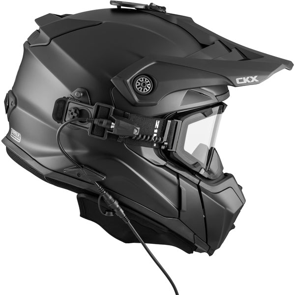 CKX Titan Electric Original Backcountry Winter Helmet with Goggles 210 - Matte Black - Euromoto