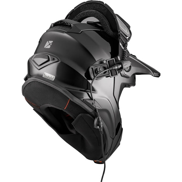 CKX Titan Solid Black Fiberglass Helmet with Electric 210° Goggles - Euromoto