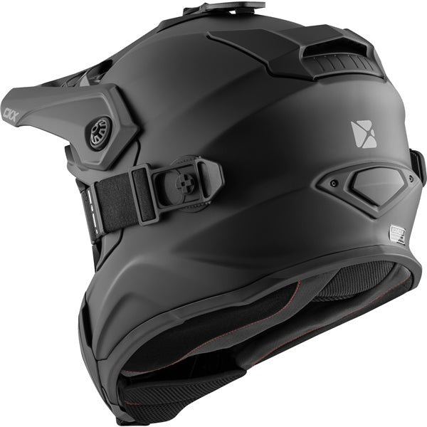 CKX Titan Airflow Solid Matte Black Fiberglass Helmet with 210° Goggles - Euromoto