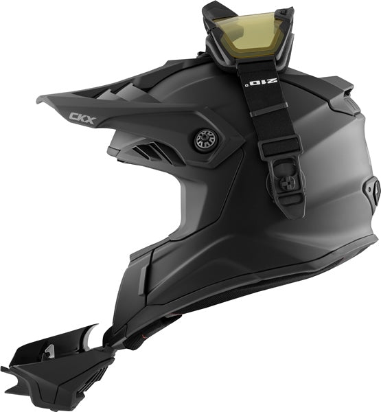 CKX Titan Airflow Solid Matte Black Fiberglass Helmet with 210° Goggles - Euromoto