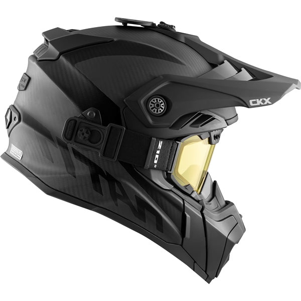 CKX Titan Airflow Carbon Winter Helmet with 210° Goggles - Matte Carbon - Euromoto