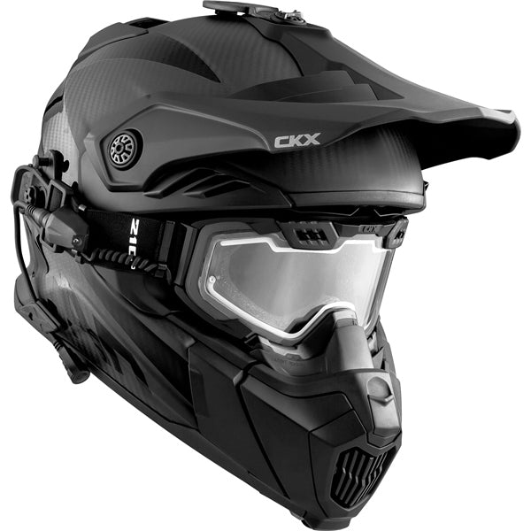 CKX Titan Airflow Carbon Winter Helmet with 210° Goggles - Matte Carbon - Euromoto