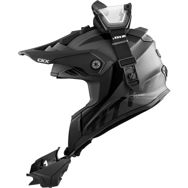 CKX Titan Airflow Carbon Winter Helmet with 210° Goggles - Matte Carbon - Euromoto