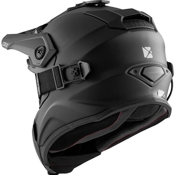 CKX Titan Airflow Solid Matte Black Fiberglass Helmet with Electric 210° Goggles - Euromoto