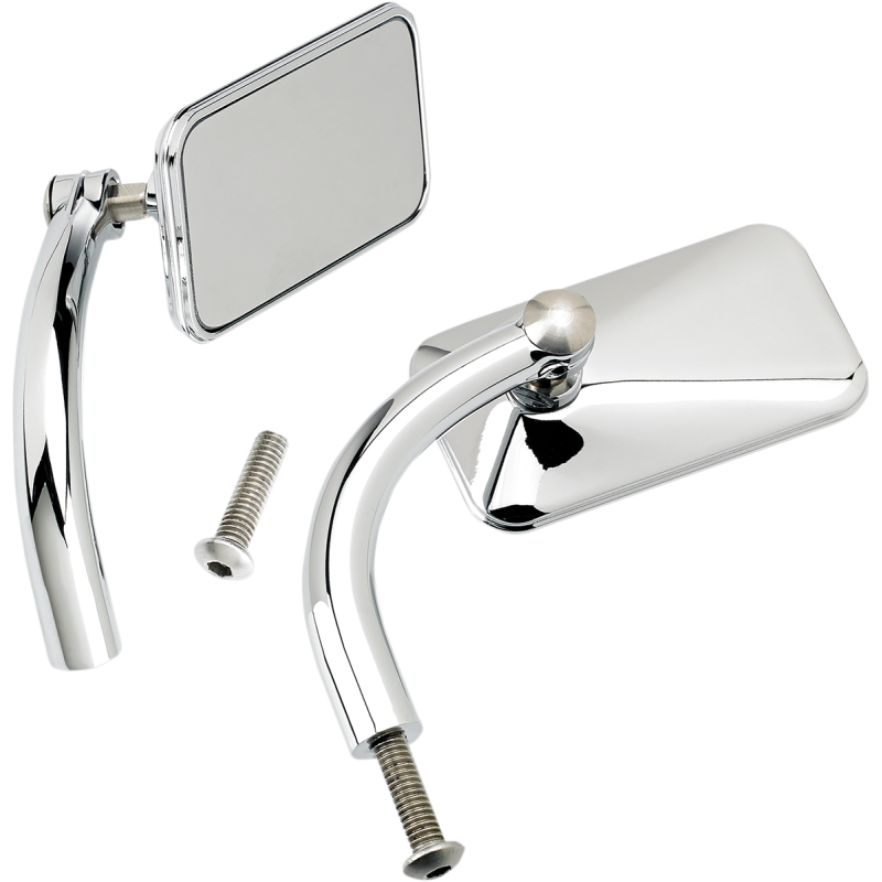 Biltwell Perch Mount Utility Mirror, Rectangle (Pair) - snowmobile atv motorcycle marine Canada USA