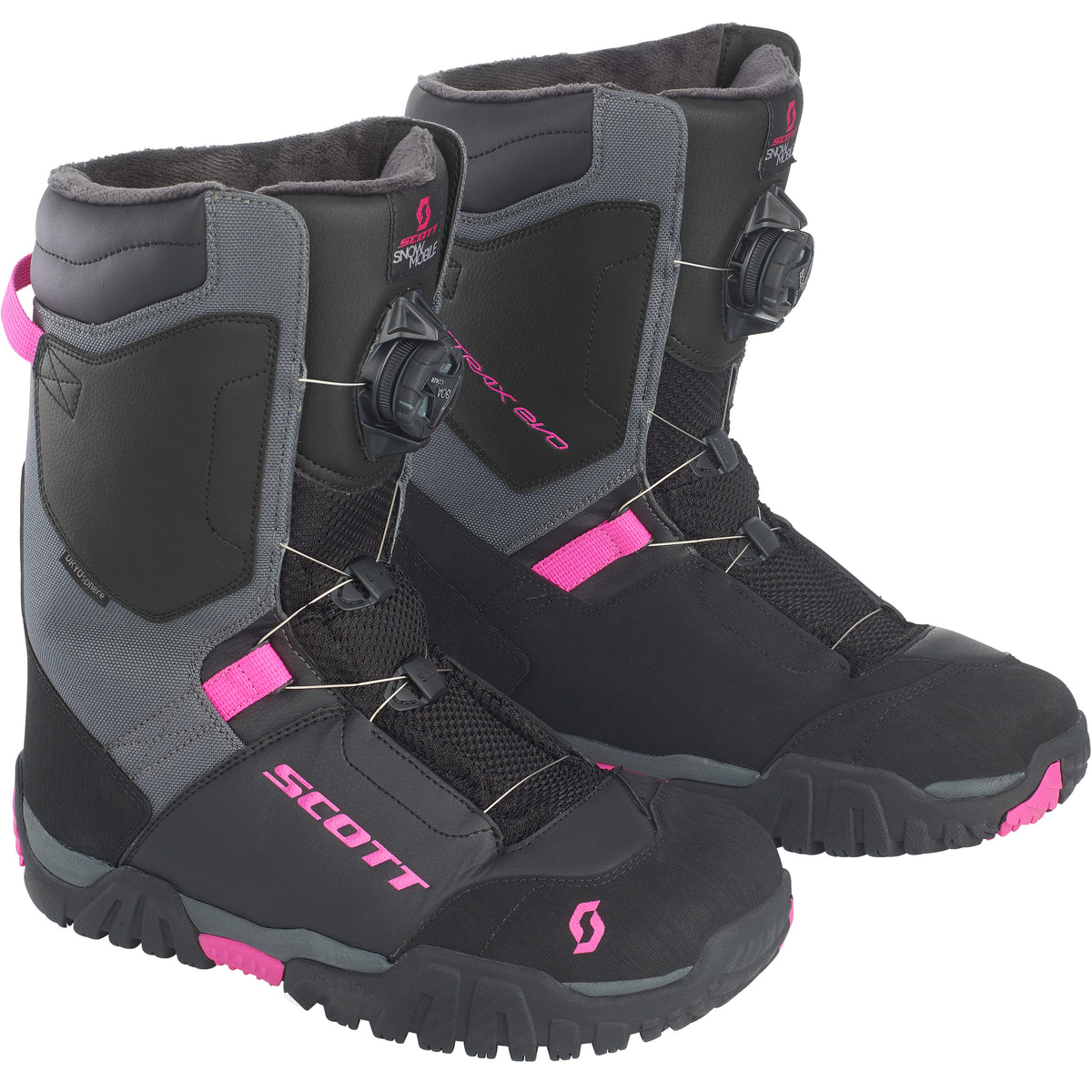 SCOTT X-TRAX EVO WOMENS WINTER BOOTS BLACK/PINK (RHODAMINE RED) - Euromoto