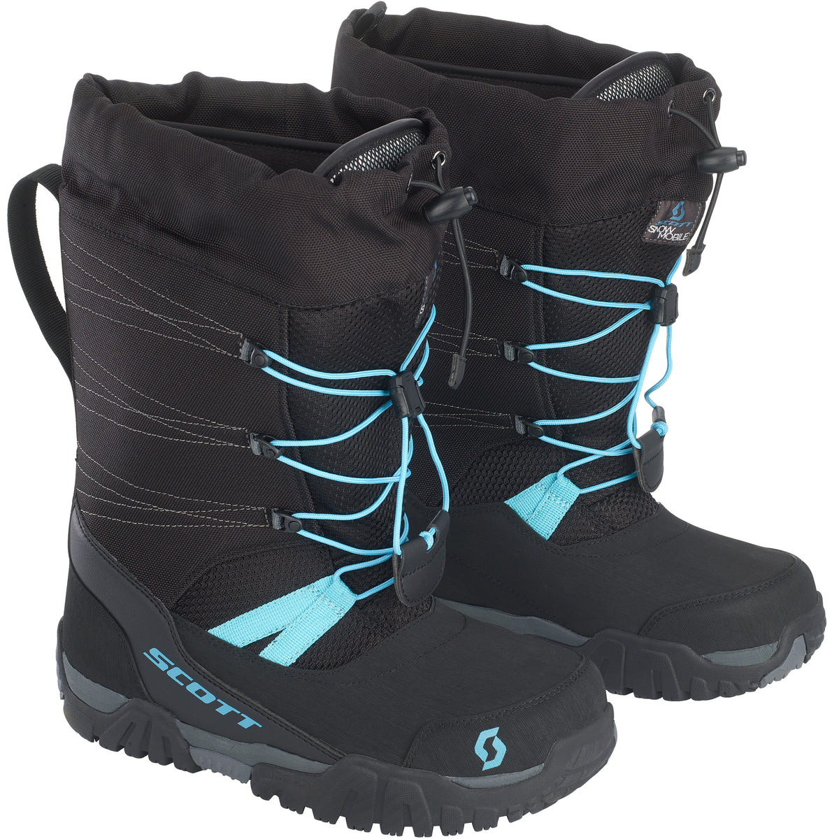 SCOTT R/T WOMENS WINTER SNOWMOBILE BOOTS BLACK/BRIGHT BLUE - Euromoto