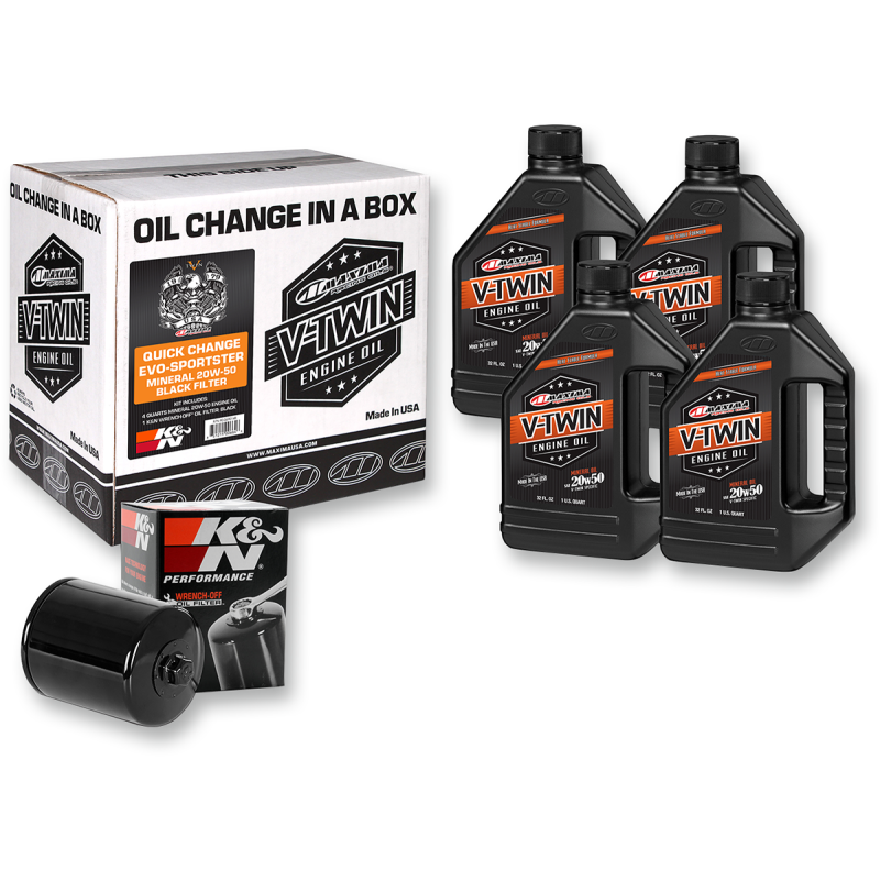 Maxima Racing Oils V-TWIN KIT MINERAL BLACK FILTER EVO/XL - Euromoto
