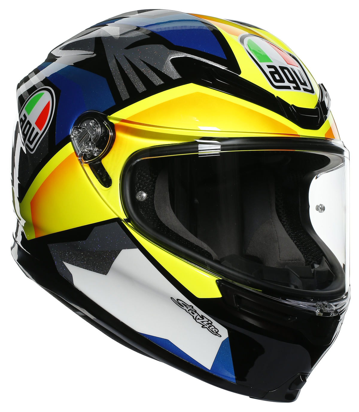 AGV HELMET K-6 JOAN BLACK/BLUE/YELLOW - Euromoto