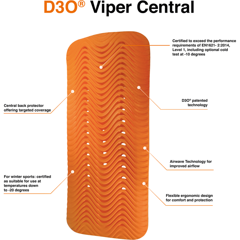 Icon Guard D3O Viper Central Back CE Level 1 - snowmobile atv motorcycle marine Canada USA