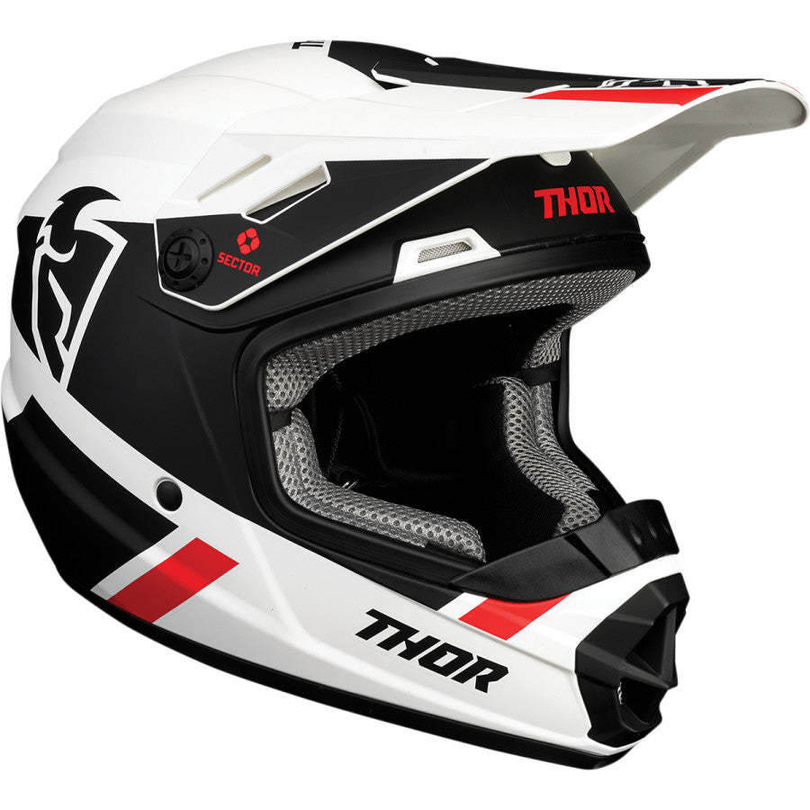 THOR HELMET YOUTH SPLIT MIPS WHITE/BLACK - Euromoto