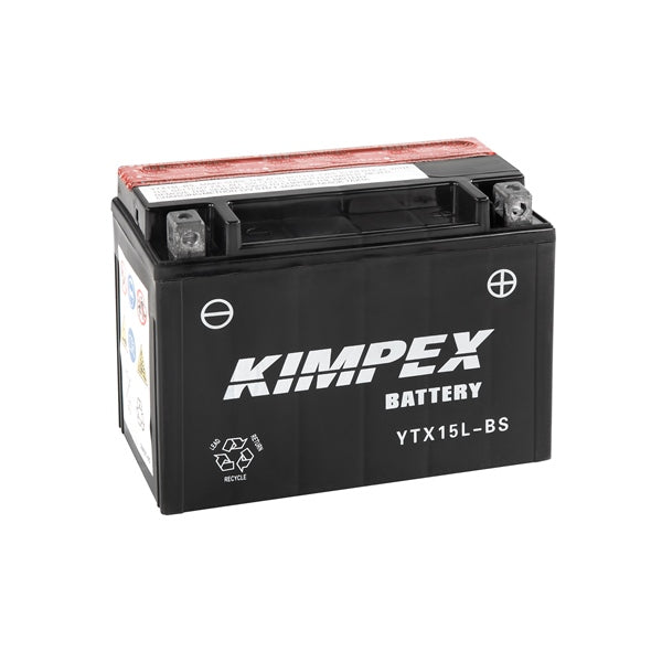 Kimpex Battery Maintenance Free AGM YTX15L-BS Part# HTX15L-BS - Euromoto
