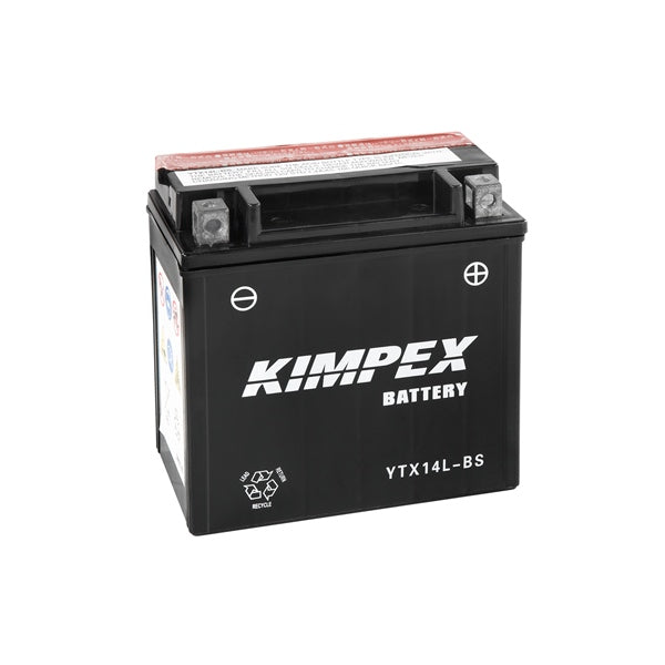 Kimpex Battery Maintenance Free AGM YTX14L-BS Part# HTX14L-BS - Euromoto