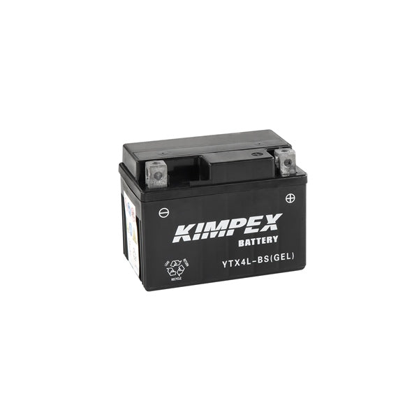 Kimpex Battery Maintenance Free AGM YTX4L-BS(GEL) Part# HTX4L-BS(GEL) - Euromoto