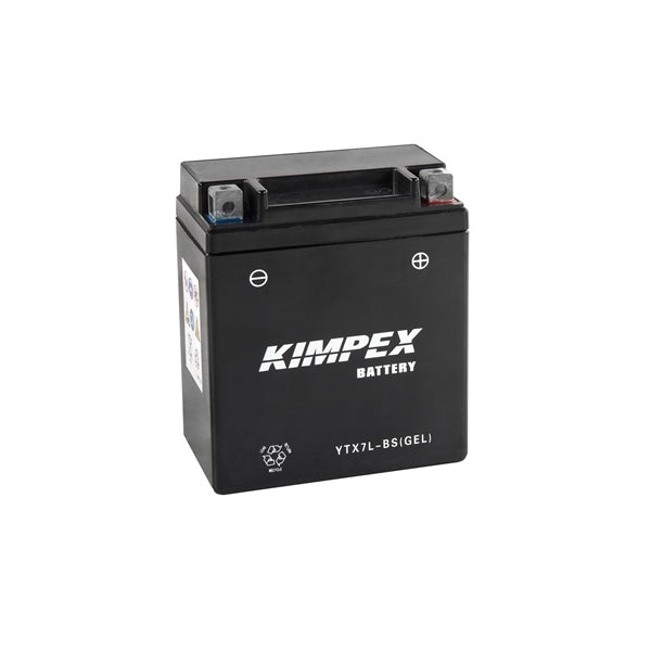 Kimpex Battery Maintenance Free AGM YTX7L-BS(GEL) Part# HTX7L-BS(GEL) - Euromoto