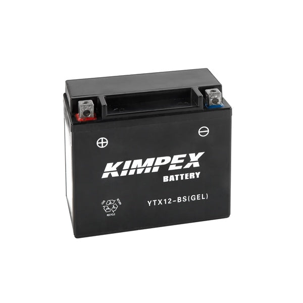 Kimpex Battery Maintenance Free AGM YTX12-BS(GEL) Part# HTX12-BS(GEL) - Euromoto
