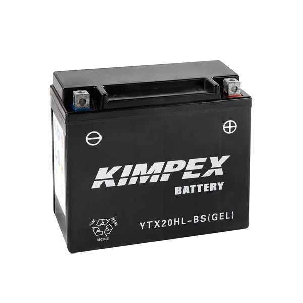 Kimpex Battery Maintenance Free AGM High Performance YTX20HL-BS(GEL) Part# HTX20H(L)-BS(GEL) - Euromoto