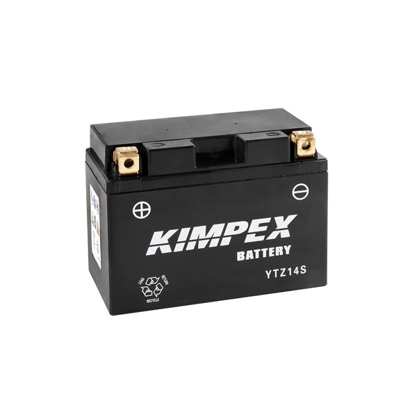 Kimpex Battery Maintenance Free AGM High Performance YZ14S Part# HTZ14S - Euromoto