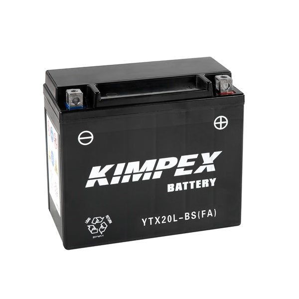 Kimpex Battery Maintenance Free AGM YTX20(L)-BS(FA) Part# HTX20(L)-BS(FA) - Euromoto