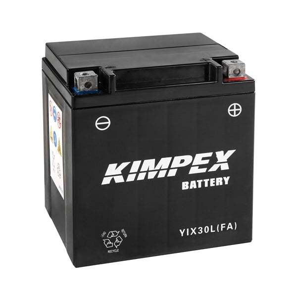 Kimpex Battery Maintenance Free AGM YIX30L Part# HIX30L(FA) - Euromoto
