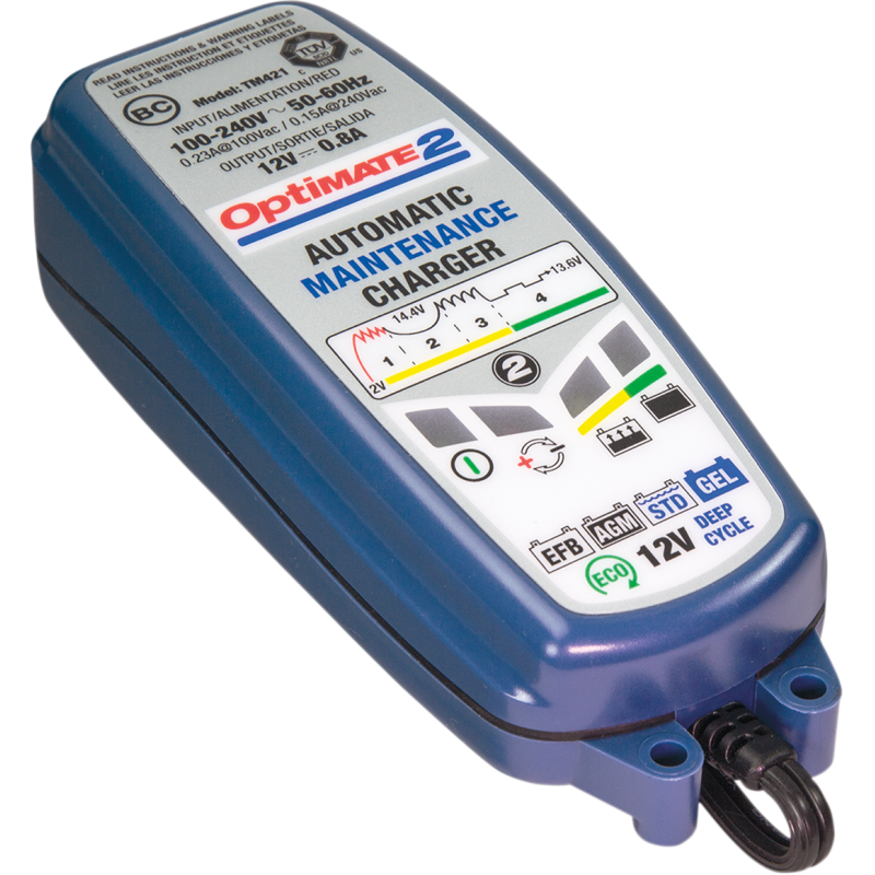Tecmate Optimate 2 Battery Charger Part # TM-421 - snowmobile atv motorcycle marine Canada USA