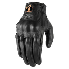 Icon Pursuit Classic Mens Motorcycle Short Leather Glove - Black