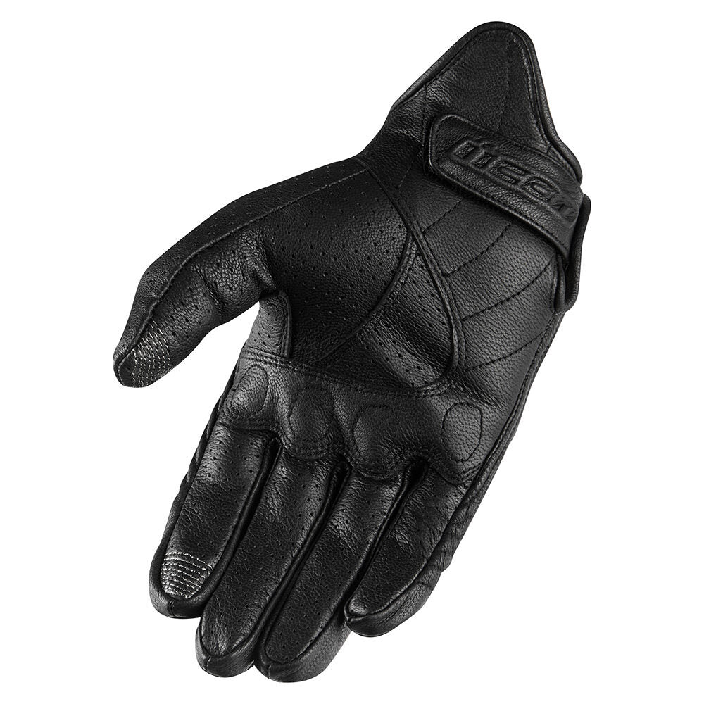 ICON GLOVE WOMEN PURSUIT PERFORATED BLACK - Euromoto