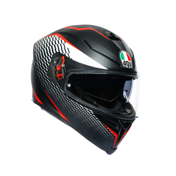 AGV K-5 S Full-Face Motorcycle Helmet - Thunder Matte Black/White/Red